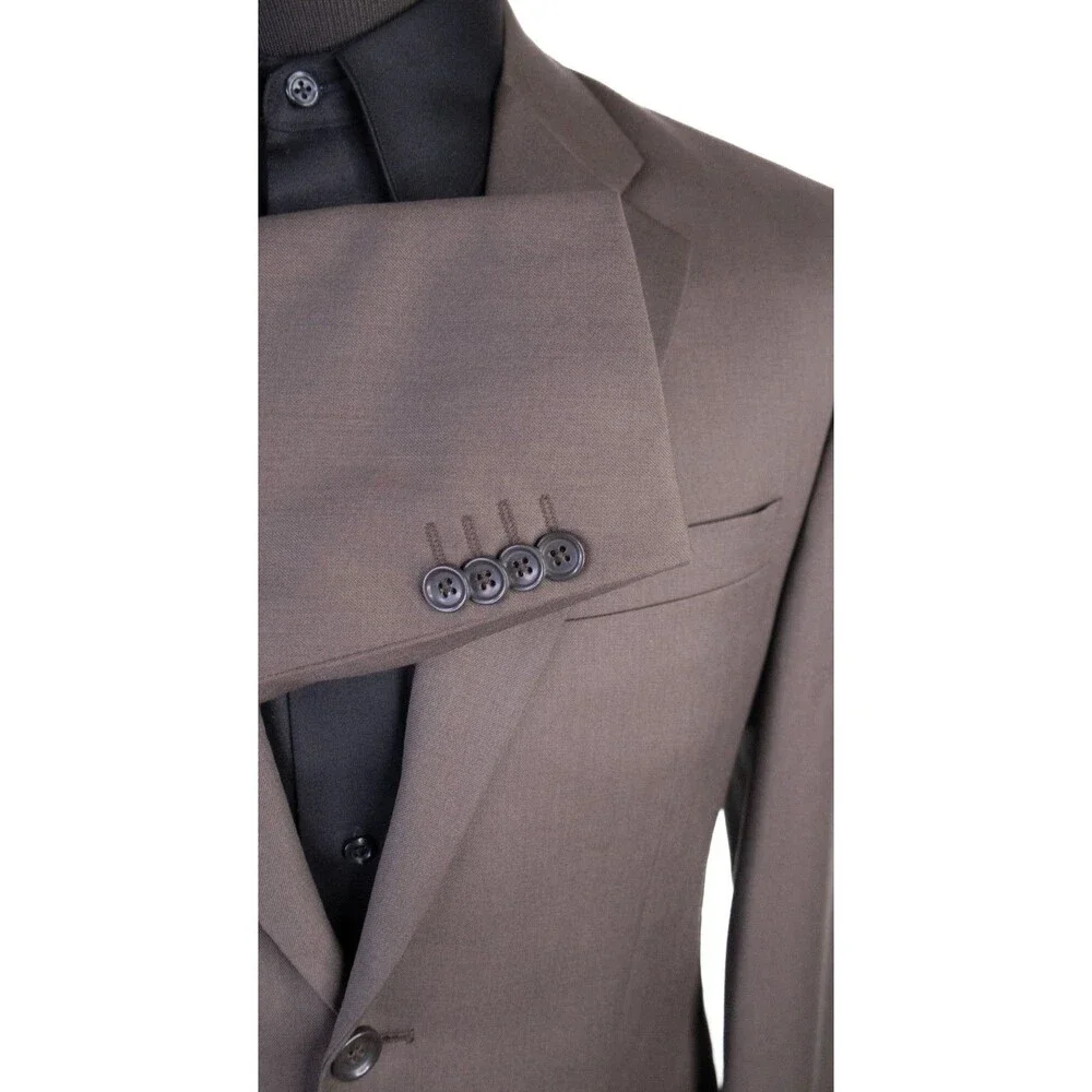 Banana Republic Blazer Sport Coat Sz 38S Solid Brown Two Button Suit Jacket